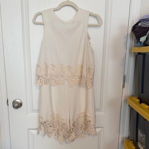 Elegant Cream Lace Romper